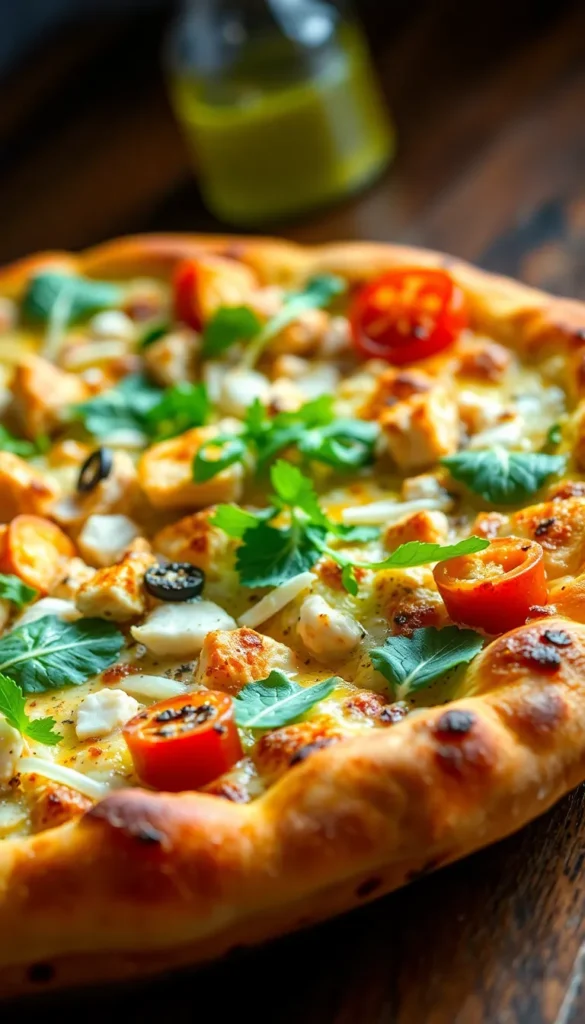 Viral Chicken Crust Caesar Salad Pizza