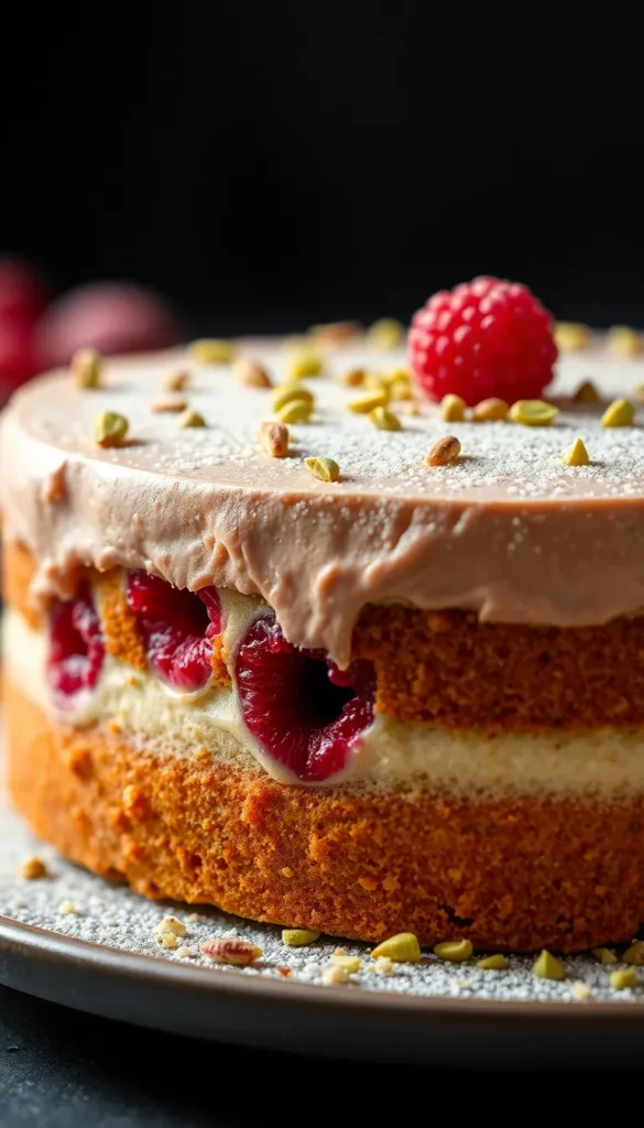 Pistachio Raspberry Cake